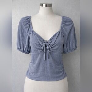 Sophie Rue Dusty Blue Ruched Blouse